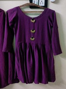 Purple Dress with Mirror Embellishments
