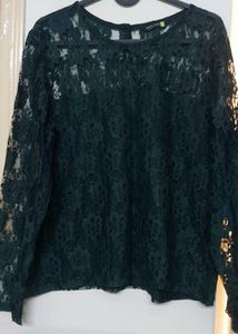 Women&#39;s Dark GREEN Lace Top