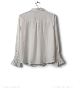 Vintage White Tie-Neck Shirt