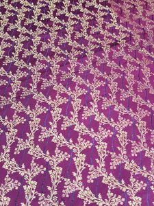 Purple &amp; Gold Banarasi Silk Saree