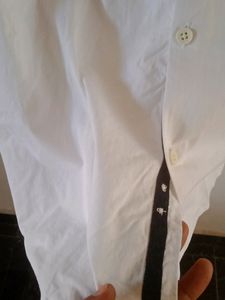 White Manderine Collar Shirt