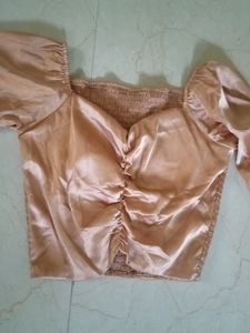 Coral Silk Crop Top