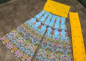 Designer Plazo With Unstitched Top