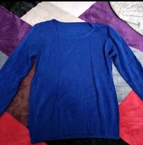 Blue Color Knitted Pull Over Sweater
