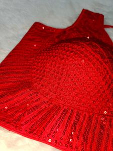 Red Sequin Blouse