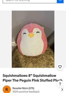 Squishmallow Kellytoy 8 Piper The Pink Penguin