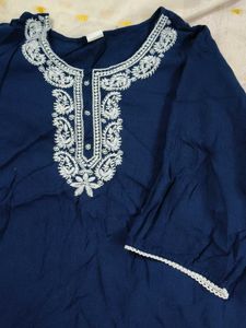 Elegant Blue Embroidered Kurta