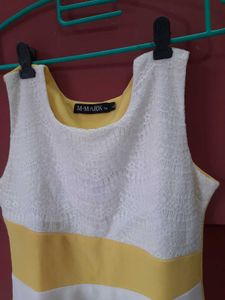 Yellow and White Dress