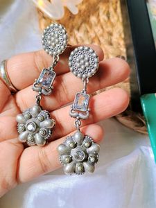 Silver Replica Stone Earrings