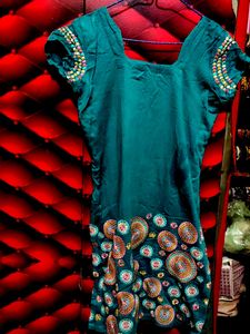 Embroidered Sea Green Kurta