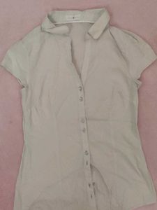 Light Blue Button-Down Blouse