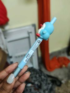 Cute Miniso Black Gel Pen ,Freebiee Pencil