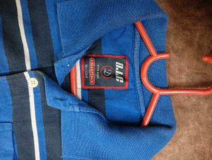 Blue &amp; Black Stripe T Shirt For Regular Use