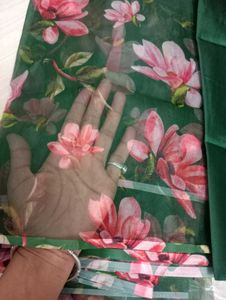 New Green Heavy Organza Saree