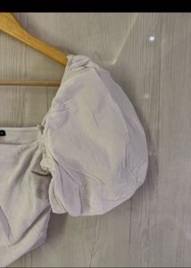 White Puff Sleeve Top
