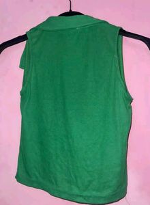 Green Ribbed Tank Top