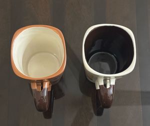V Shaped Ceramic Coffee Mug(400ml, Pack of 2)