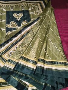 Elegant Olive Green Saree