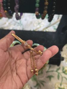 Gold Polish Adjustable Bangle