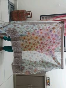 Floral Print Organza Saree