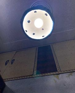 Textured Blue Hanging Lamp