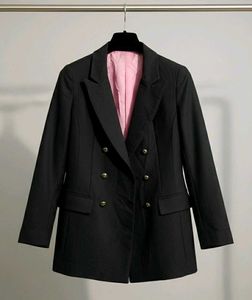 Classic Black Double-Breasted Blazer