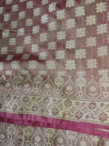 Brown Banarasi Silk Fabric