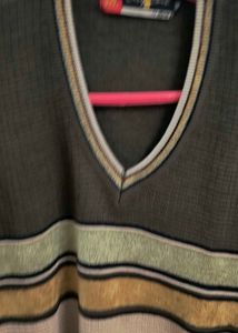 Striped V-Neck Sweater