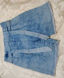 Denim Tie Waist Shorts