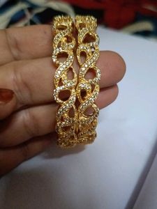 Gold Plated Cz Bangles