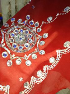 ❤️ Elegant Red Stone Work Saree – Premium Party &amp;