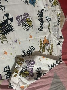 Korean printer Crop T-shirt