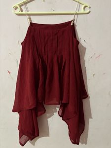 Maroon Sleeveless Top