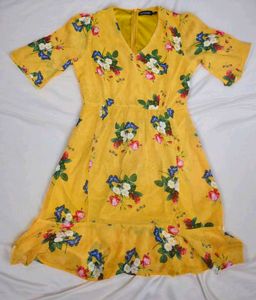 Floral Yellow Mini Dress