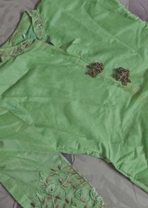 Pistachio Green Attach Shirt Kurti Dress 💚