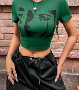Graphic Print Crop Top
