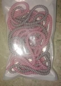 Spiral Hair Ties - Pink &amp; Gray