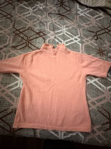 Peach Short Sleeve Strechable Warm Top