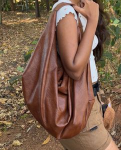 Brown Leather Hobo Bag
