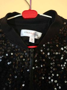 SBL Sequined Black Bomber Jacket