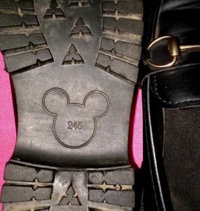 Black Loafers with Gold Detail