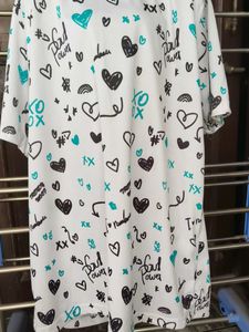 White Graphic Print Tee