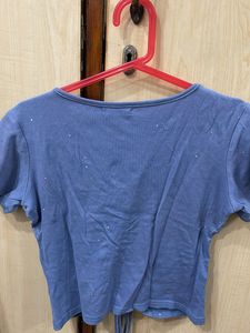 Blue Crop Top