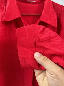 Red Shirt With Tie Knot