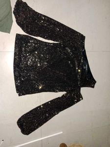 Sequin One-Shoulder Top