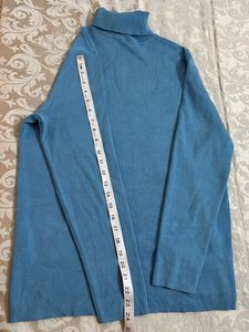 Blue Turtleneck Sweater