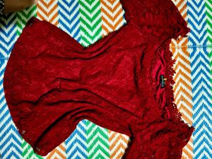 Burgundy Lace crochet  Top