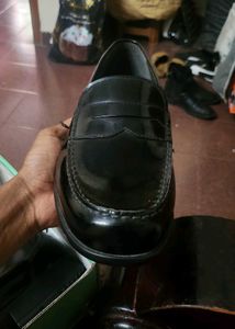 Black Leather Penny Loafers Unused