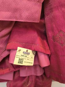 Elegant Pink Sari with Tassel Detail