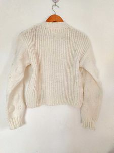 URBANIC White Crop Sweater Women